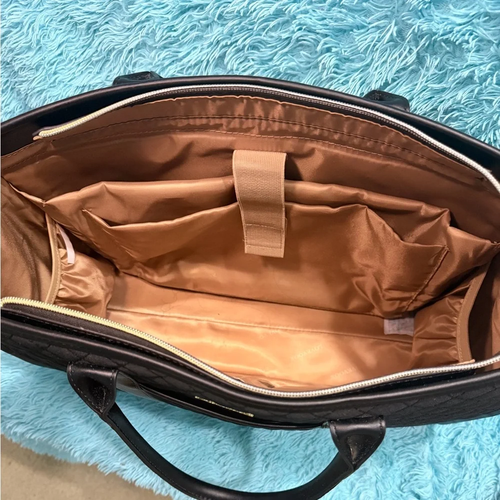Lovevook Black Quilted Laptop Tote for Women